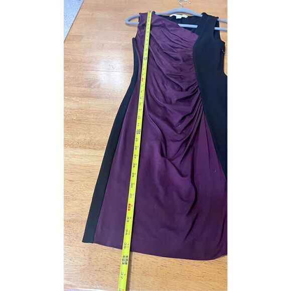 DIANE VON FURSTENBERG GLADYS SHIRRED PURPLE BLACK RUCHED DRESS SZ 2 - Picture 10 of 12